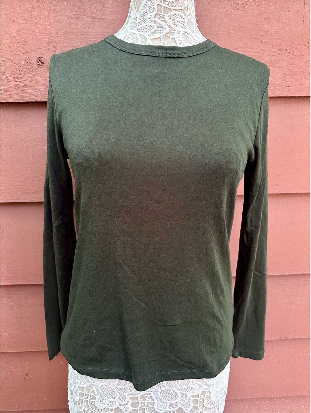 a new day Dark Green Long Sleeve Shirt‎ Casual Minimalist Everyday Wear